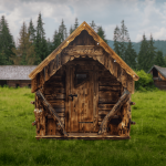 Sauna Pavillon Massivholz geflämmt 2-min